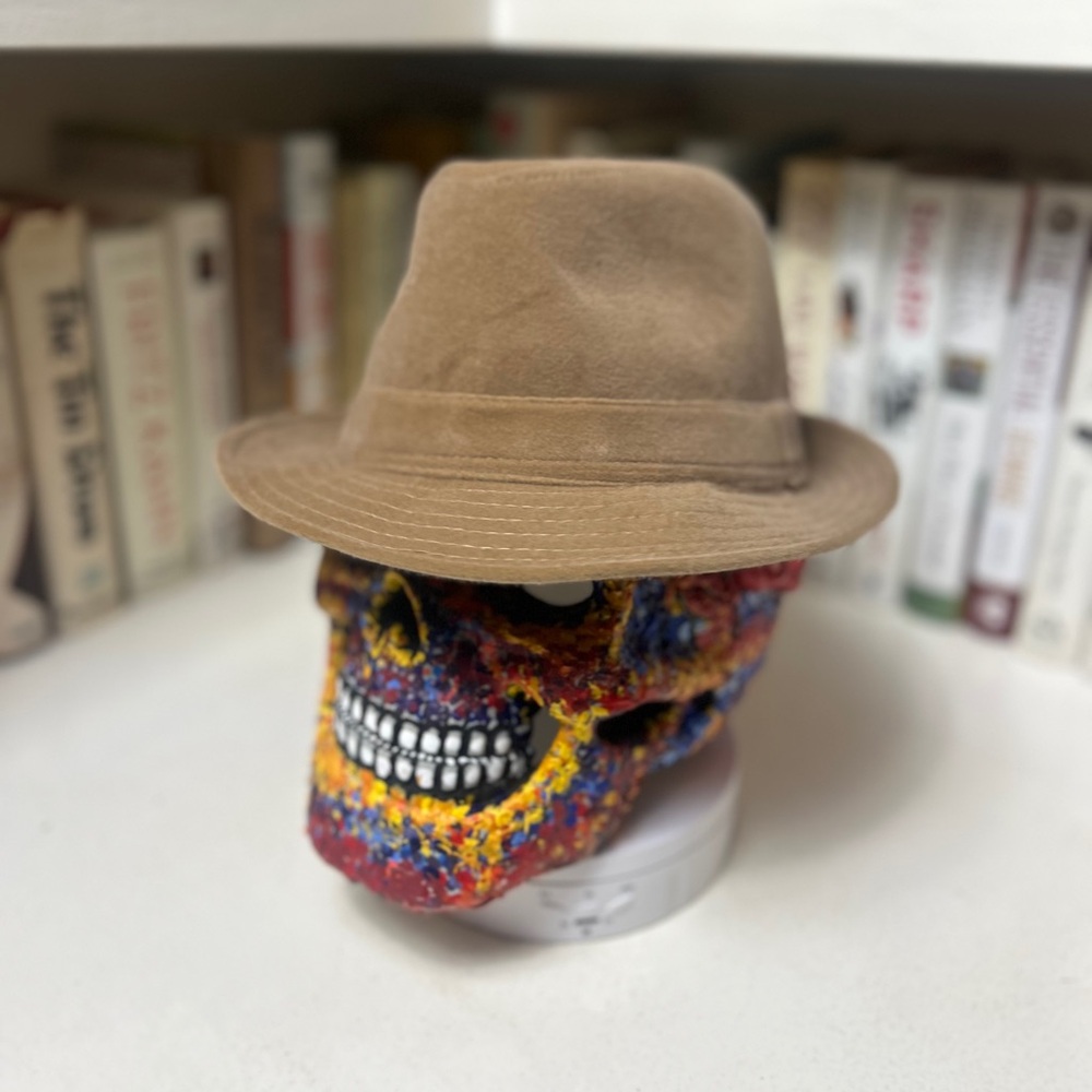 Vintage Soft Fuzzy Brown Fedora Hat – Size 6 7/8 (55 cm) – Classic Stylish